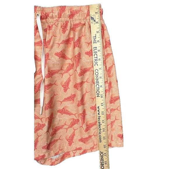 Huk Mens Orange Pursuit Volley Rooster Wake Mesh Liner Swim Trunks Size M - Picture 6 of 10